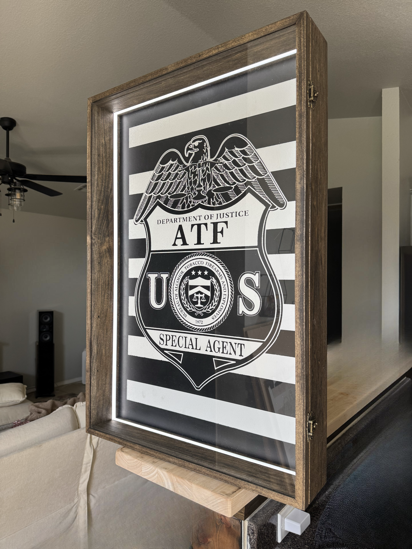 24x36x4” Shadow Box With Shelves | 5 Shelves | Dark Walnut