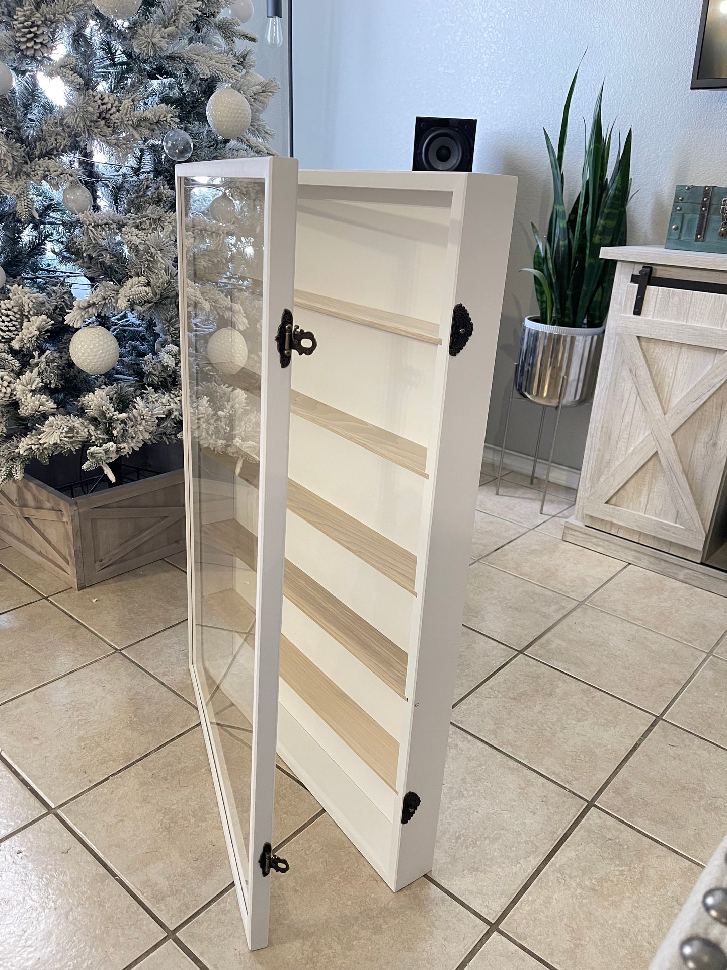 24x36x2” Shadow Box With Lid | White | 5 Shelves- Natural | Free Shipping