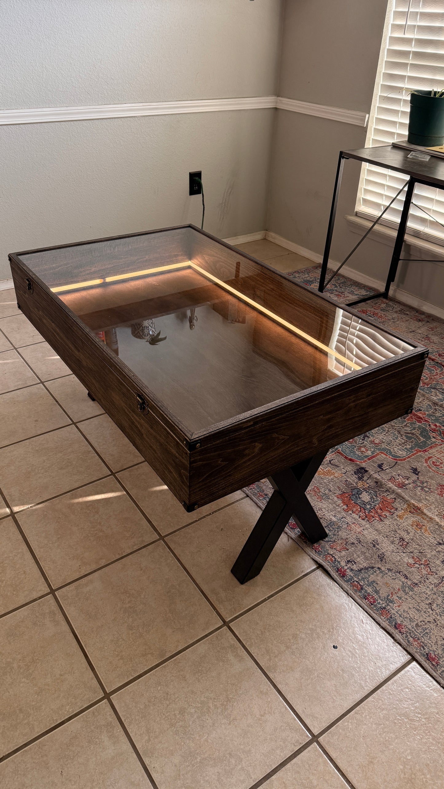 36x16x6” Shadow Box Coffee Table | Dark Walnut | Free Shipping | Custom Sizes