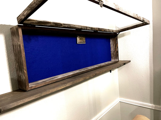 14x48x3 Shadow box with lid Aged Fabric Backing Free shipping