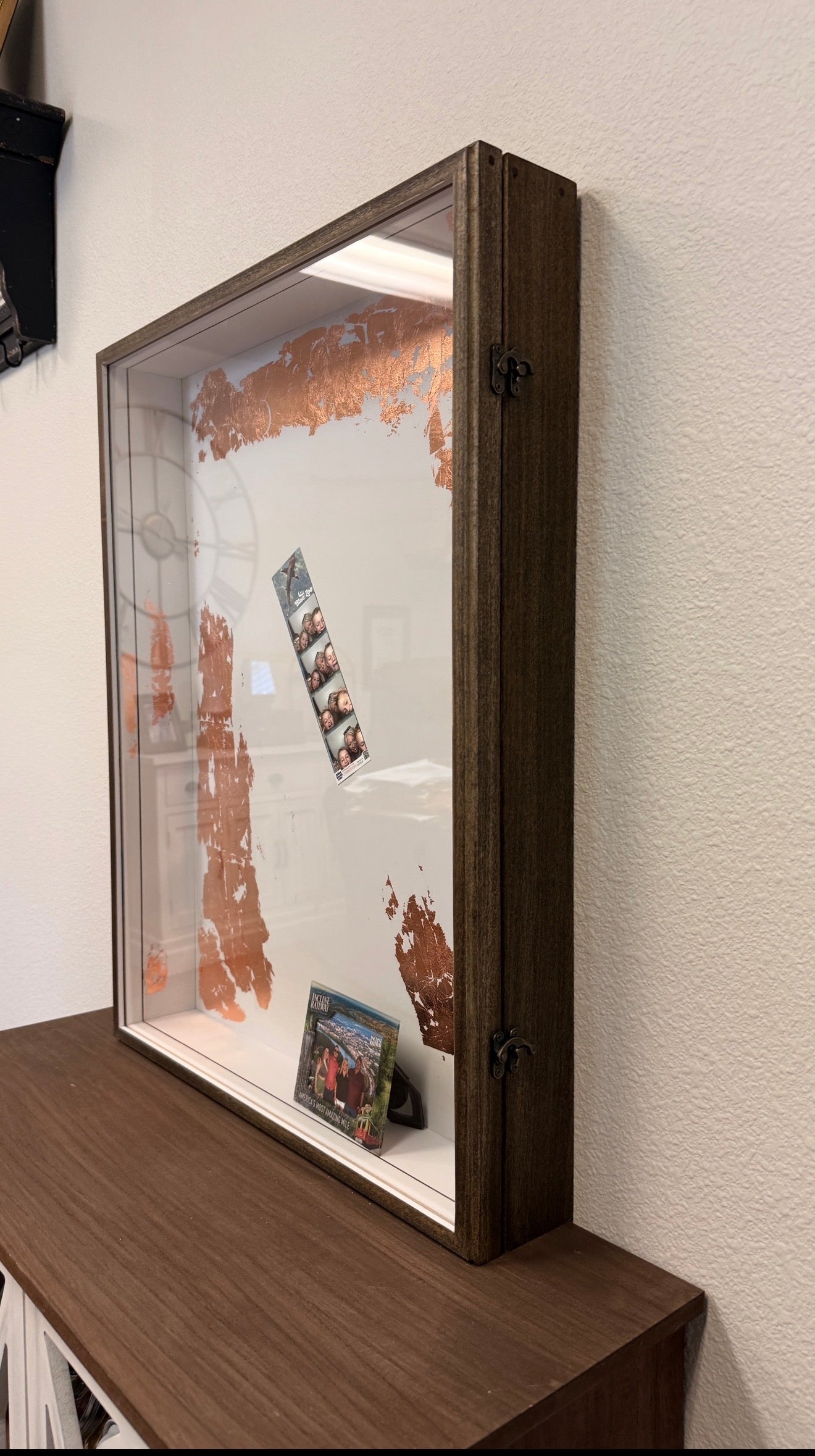 24x30x3” With 3 Removable Tempered Glass shelves | Shadow Box | Dark Walnut| Custom Sizes Available | Free Shipping
