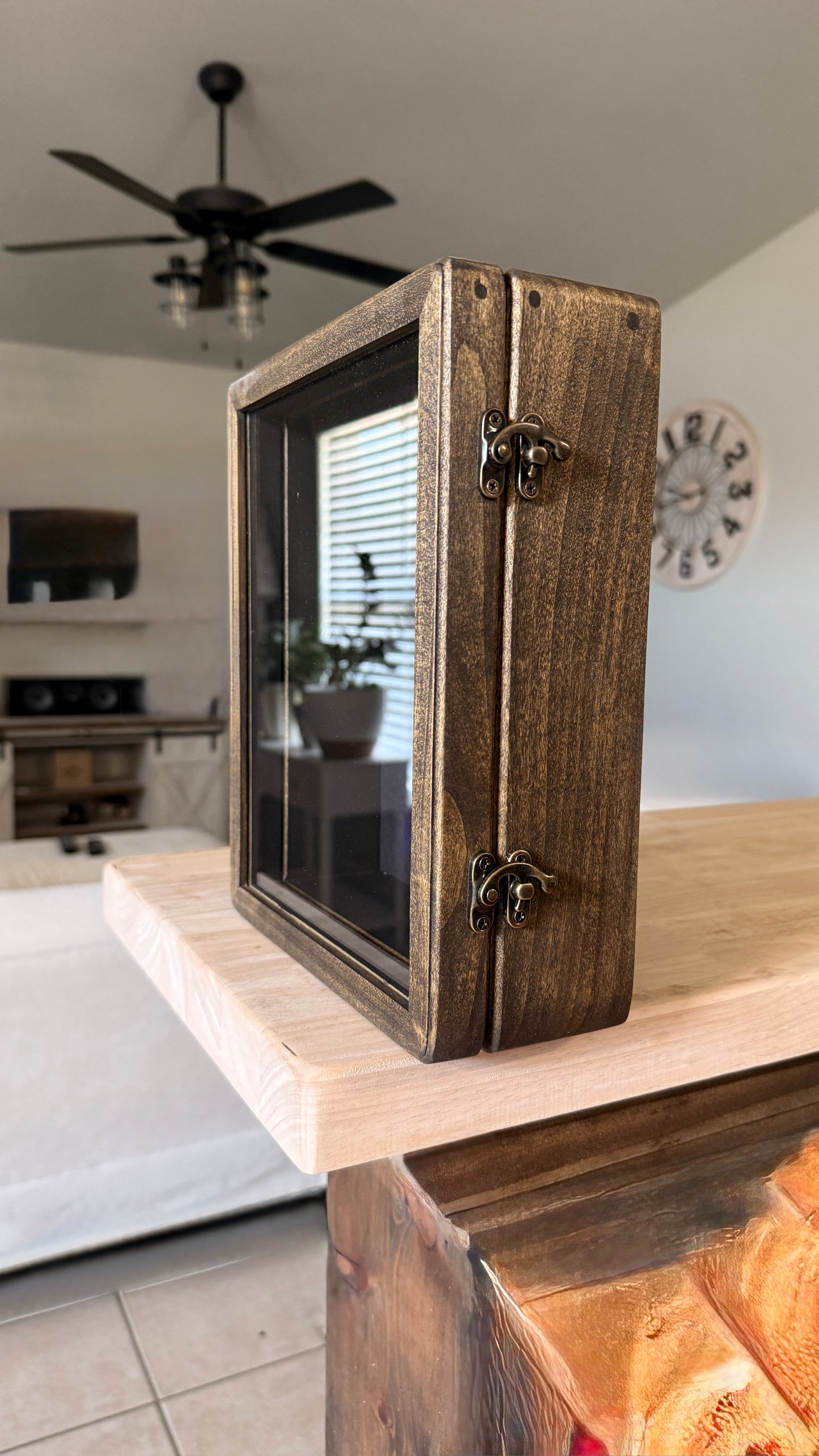 8x10x2” Rouded Shadow Box With Lid | Dark Walnut | Free Shipping
