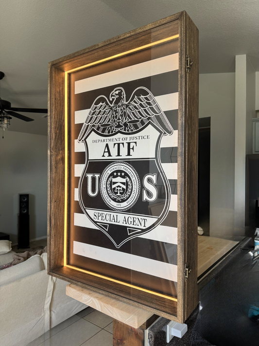24x36x4” Shadow Box With Shelves | 6 Shelves | Dark Walnut