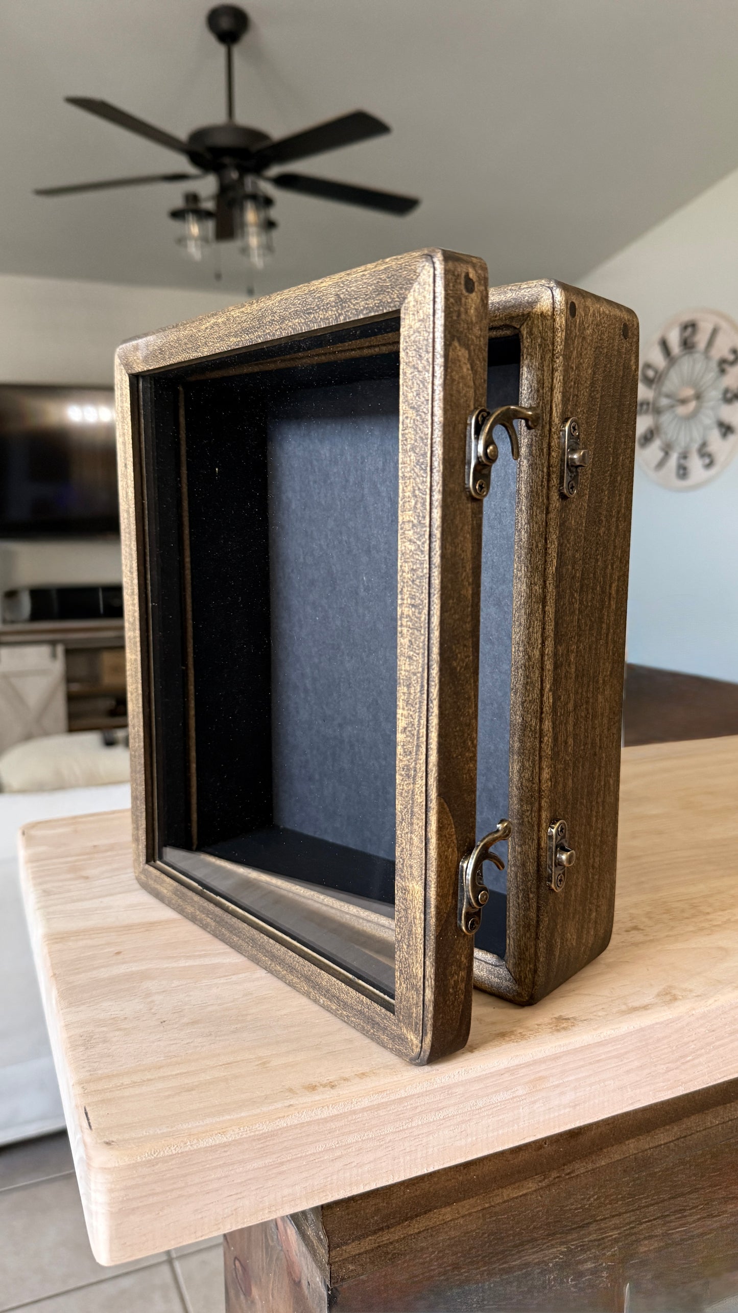 8x10x2” Rouded Shadow Box With Lid | Dark Walnut | Free Shipping