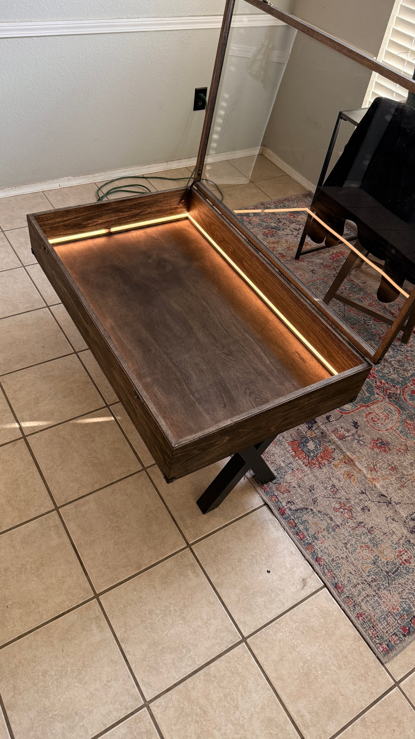 36x16x6” Shadow Box Coffee Table | Dark Walnut | Free Shipping | Custom Sizes