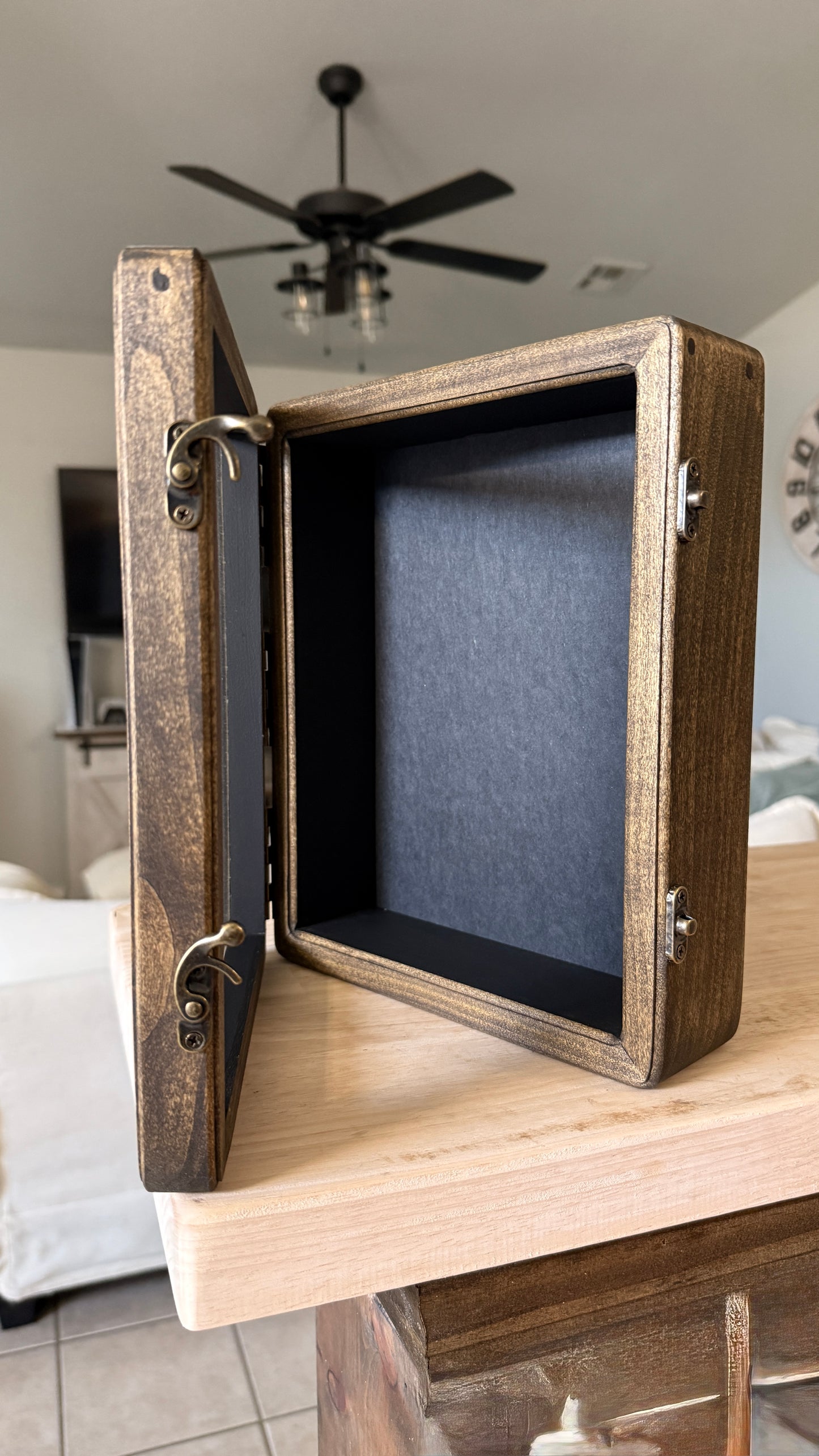 8x10x2” Rouded Shadow Box With Lid | Dark Walnut | Free Shipping