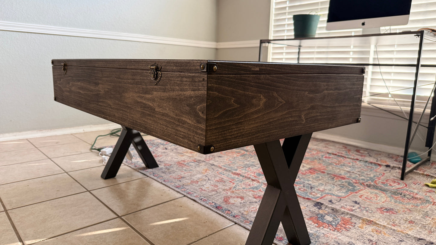 36x16x6” Shadow Box Coffee Table | Dark Walnut | Free Shipping | Custom Sizes