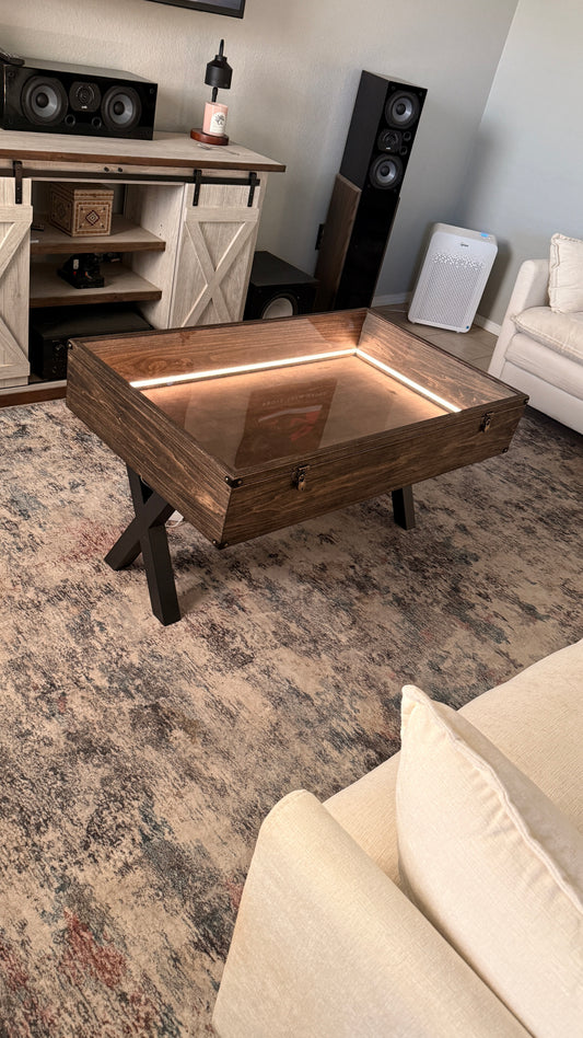 36x16x6” Shadow Box Coffee Table | Dark Walnut | Free Shipping | Custom Sizes