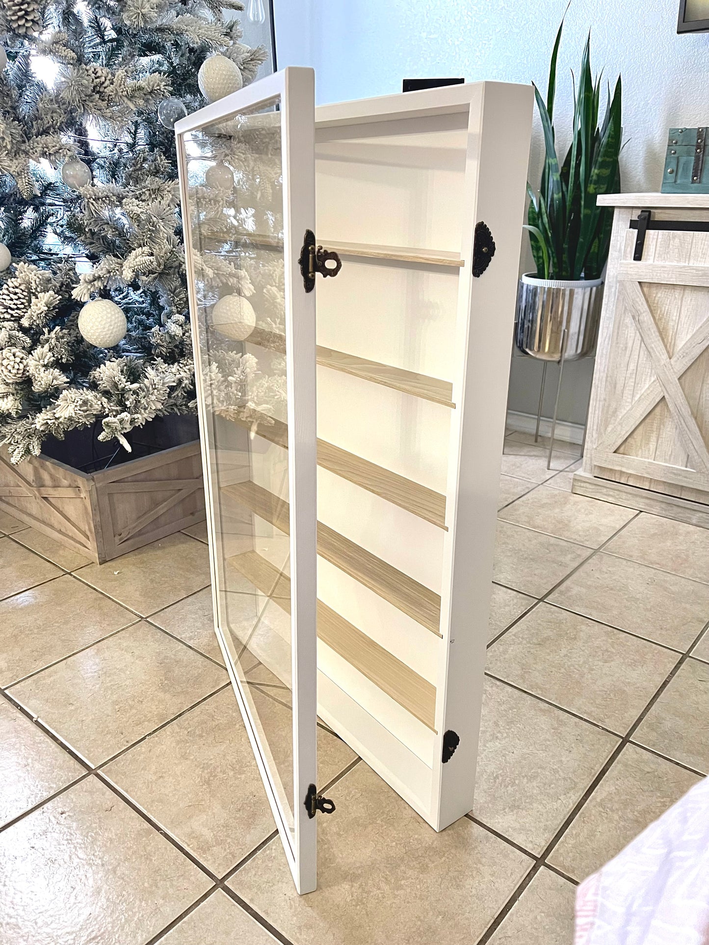 24x36x2” Shadow Box With Lid | White | 5 Shelves- Natural | Free Shipping