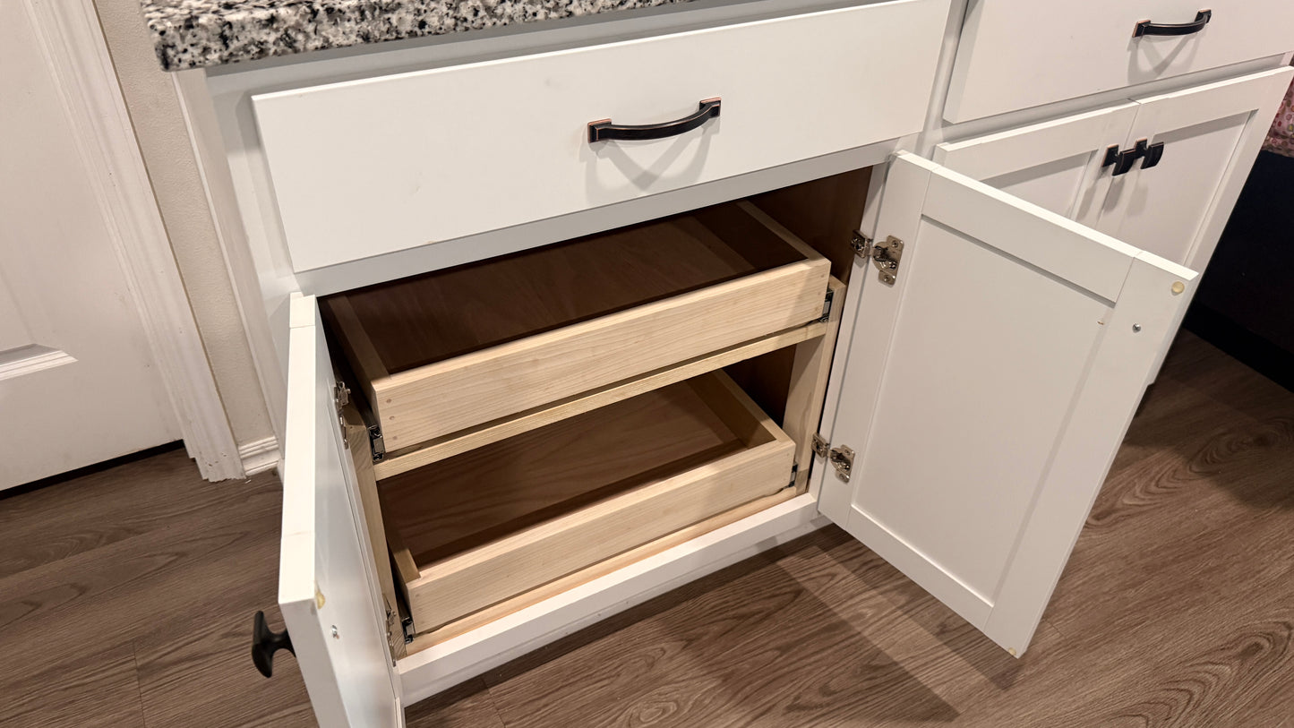 Kitchen cabinet pull-out drawers |Made custom to each cabinet | W21.5 L22 D3 | Free Shipping