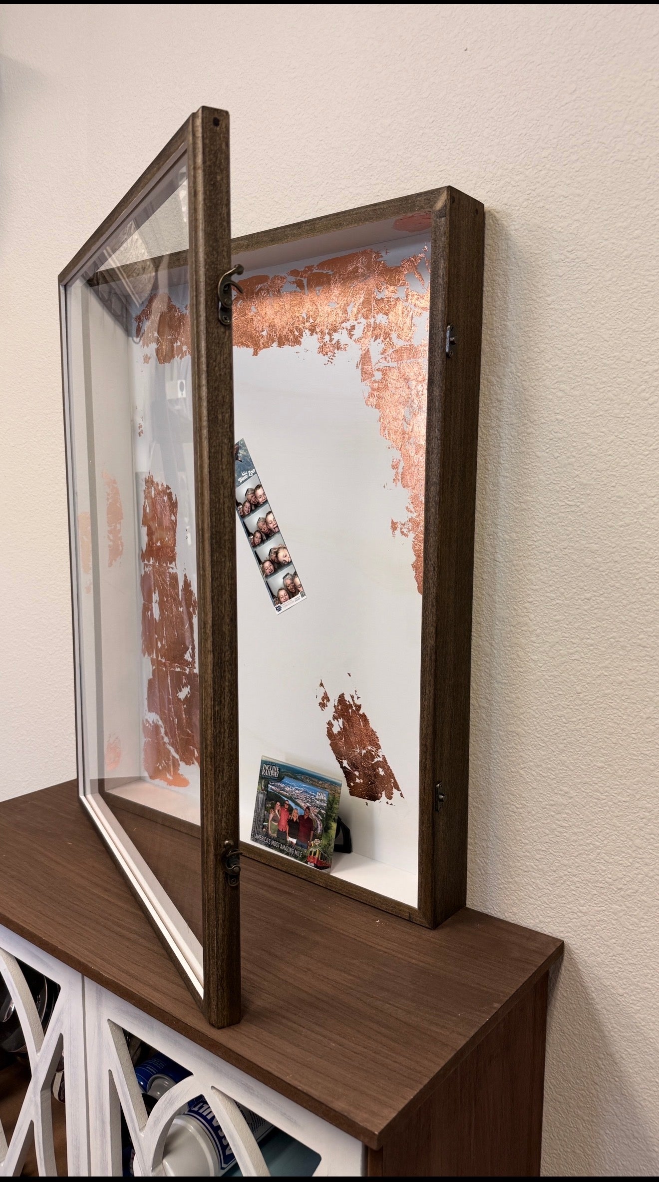 24x30x3” With 3 Removable Tempered Glass shelves | Shadow Box | Dark Walnut| Custom Sizes Available | Free Shipping