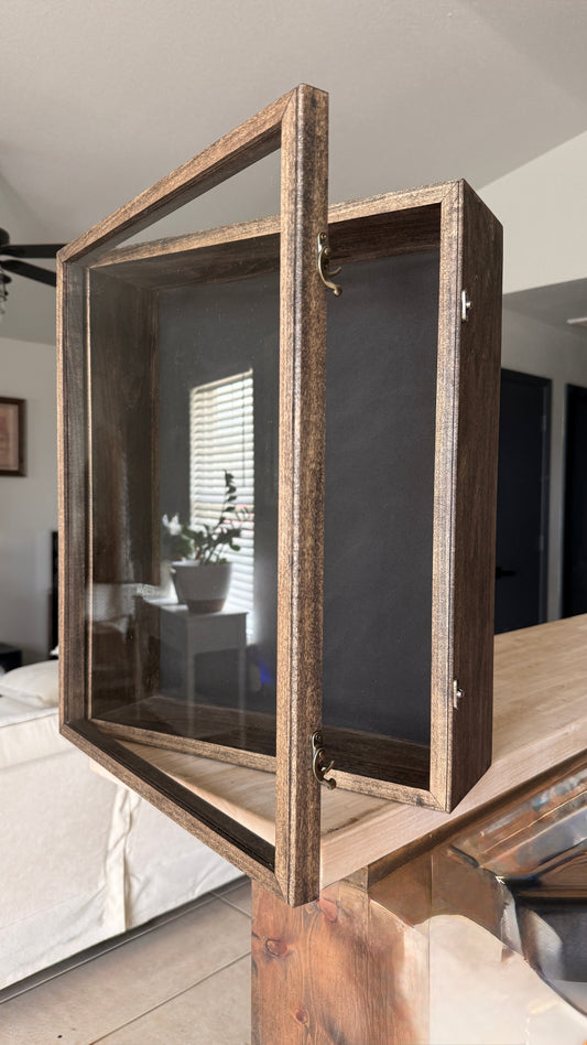 16x20x5” Shadow Box | Aged Rustic Black With Picket Backing | Free Shipping