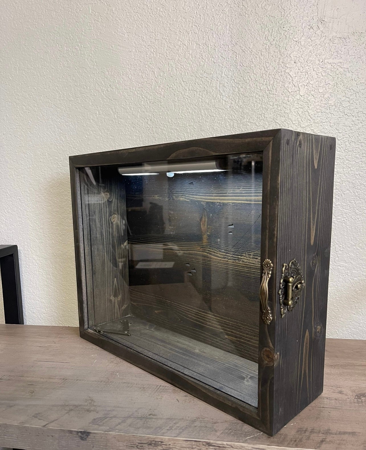 11x14x4” Shadow Box With Lid | Rustic Black