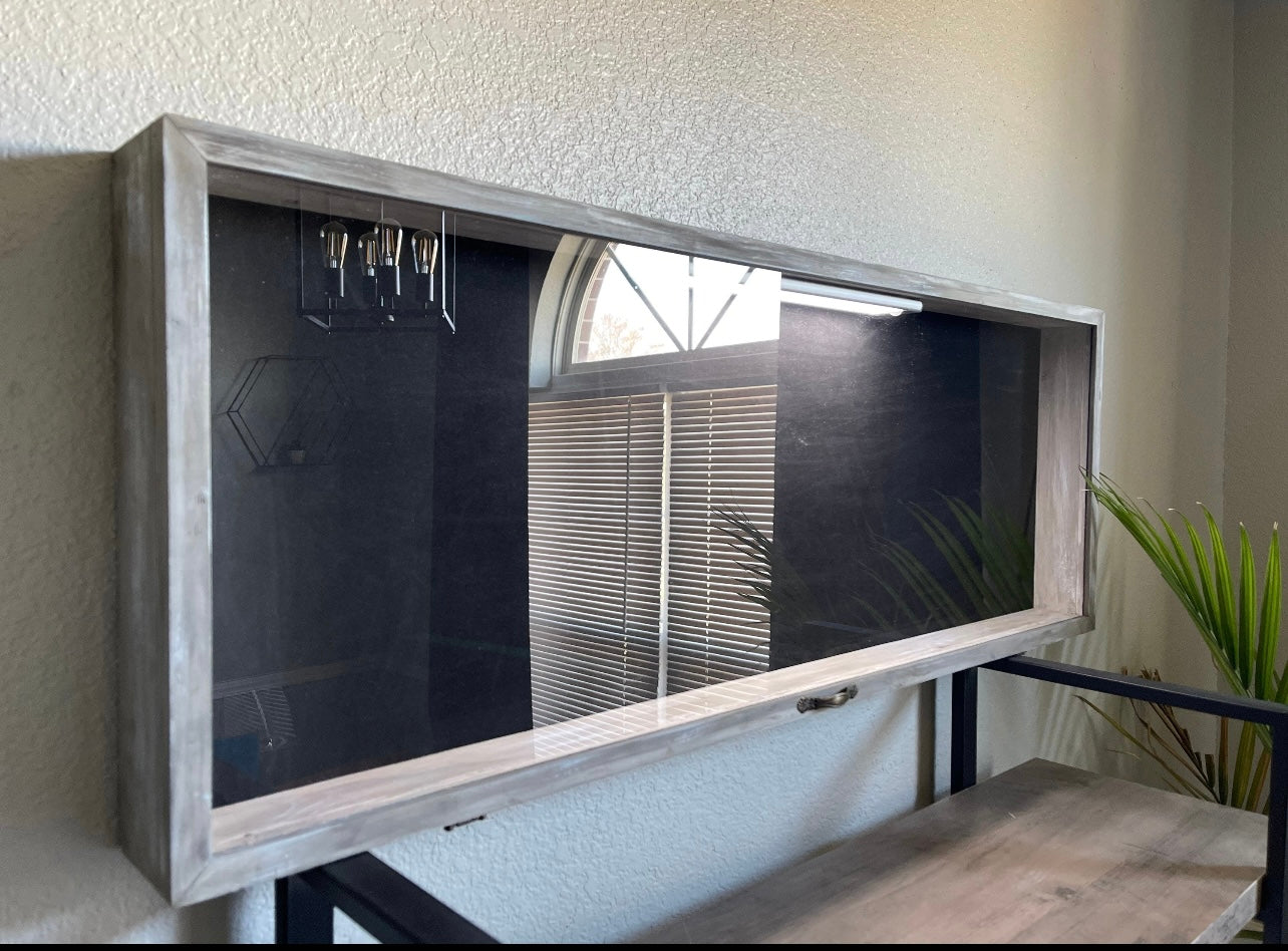 40x14x2.5” Shadow Box With Lid | Faux Aged