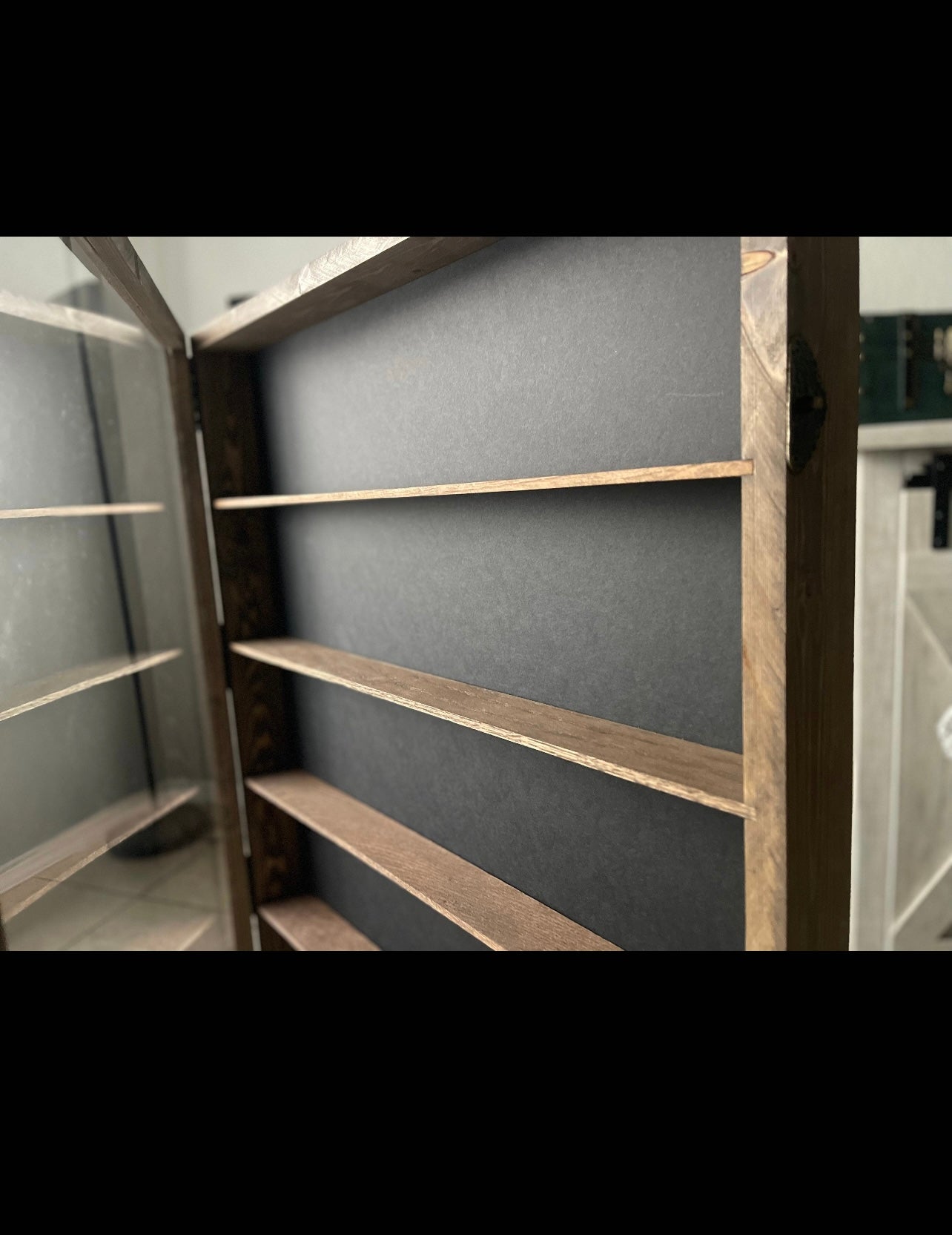 24x36x2.5” Shadow Box With Lid | 5 Shelves | Dark Walnut | Free Shipping