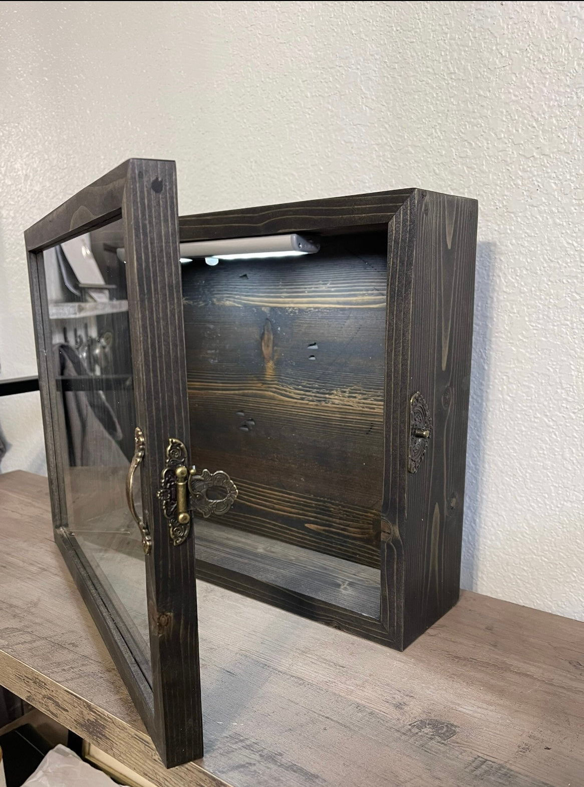 11x14x4” Shadow Box With Lid | Rustic Black