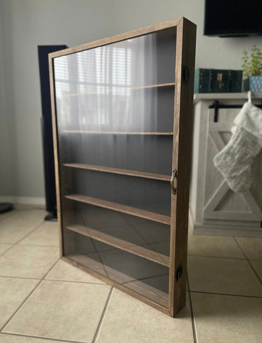 24x36x2.5” Shadow Box With Lid | 5 Shelves | Dark Walnut | Free Shipping