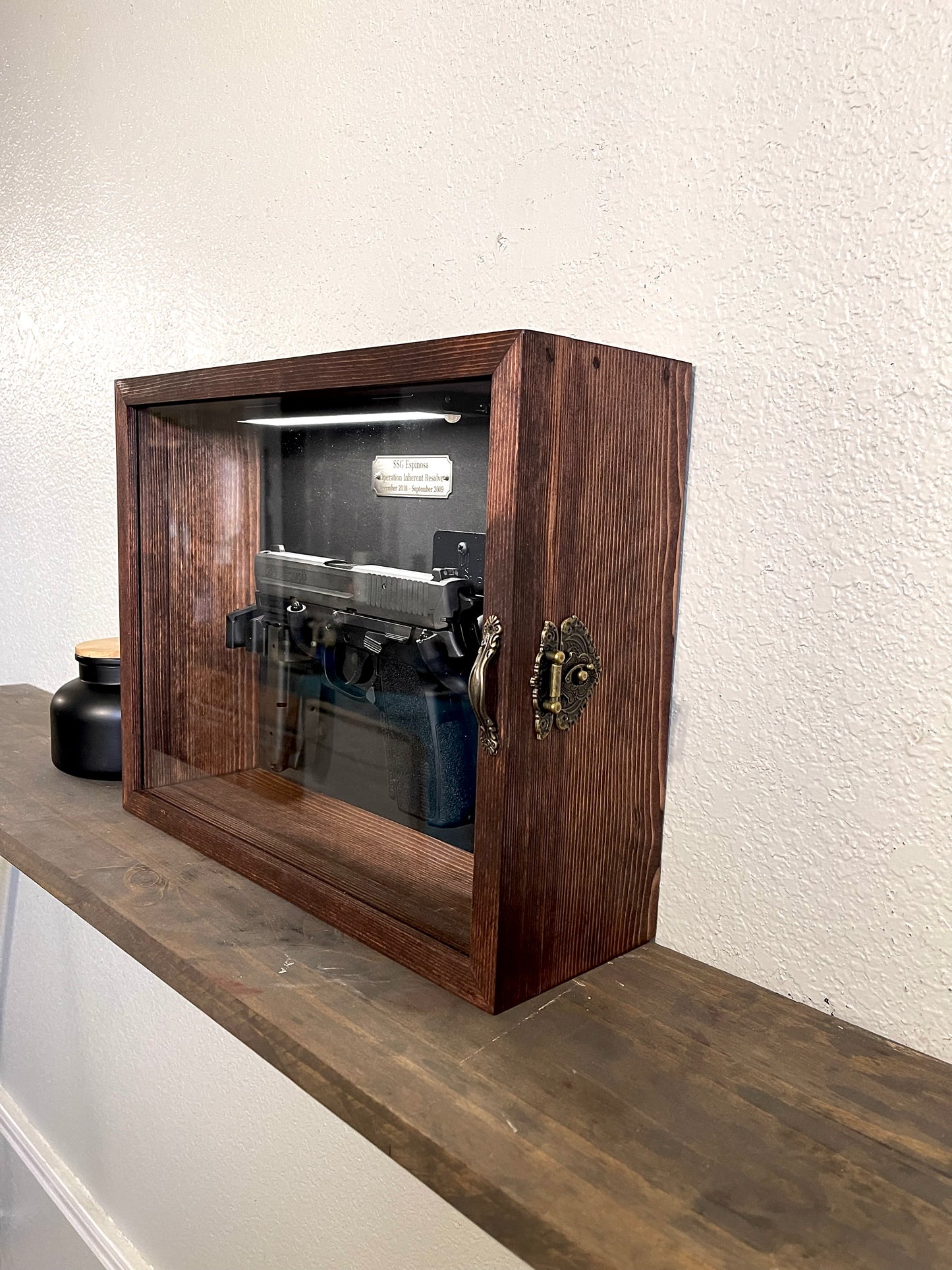 11x14x4” Pistol Case Display | Red Mahogany