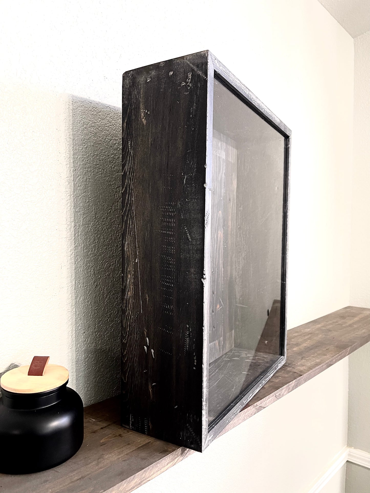 16x20x5” Shadow Box | Aged Rustic Black With Picket Backing | Free Shipping