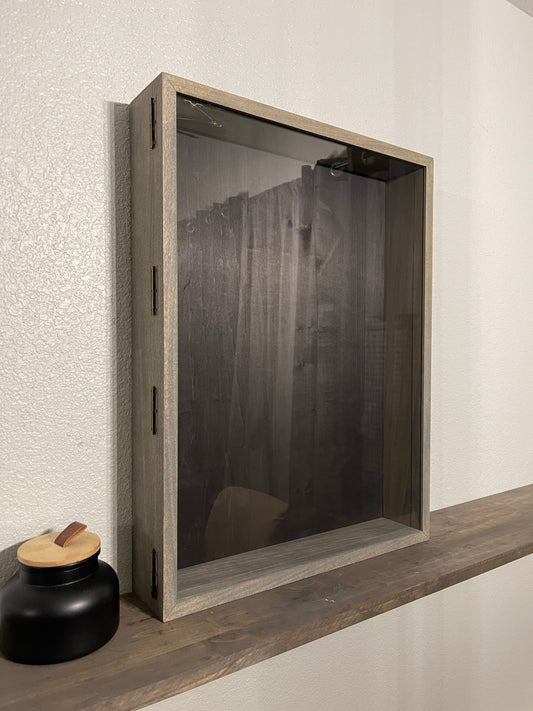 18x24x3” Shadow Box With Lid | Magnetic Closure | Classic Grey | Free Shipping