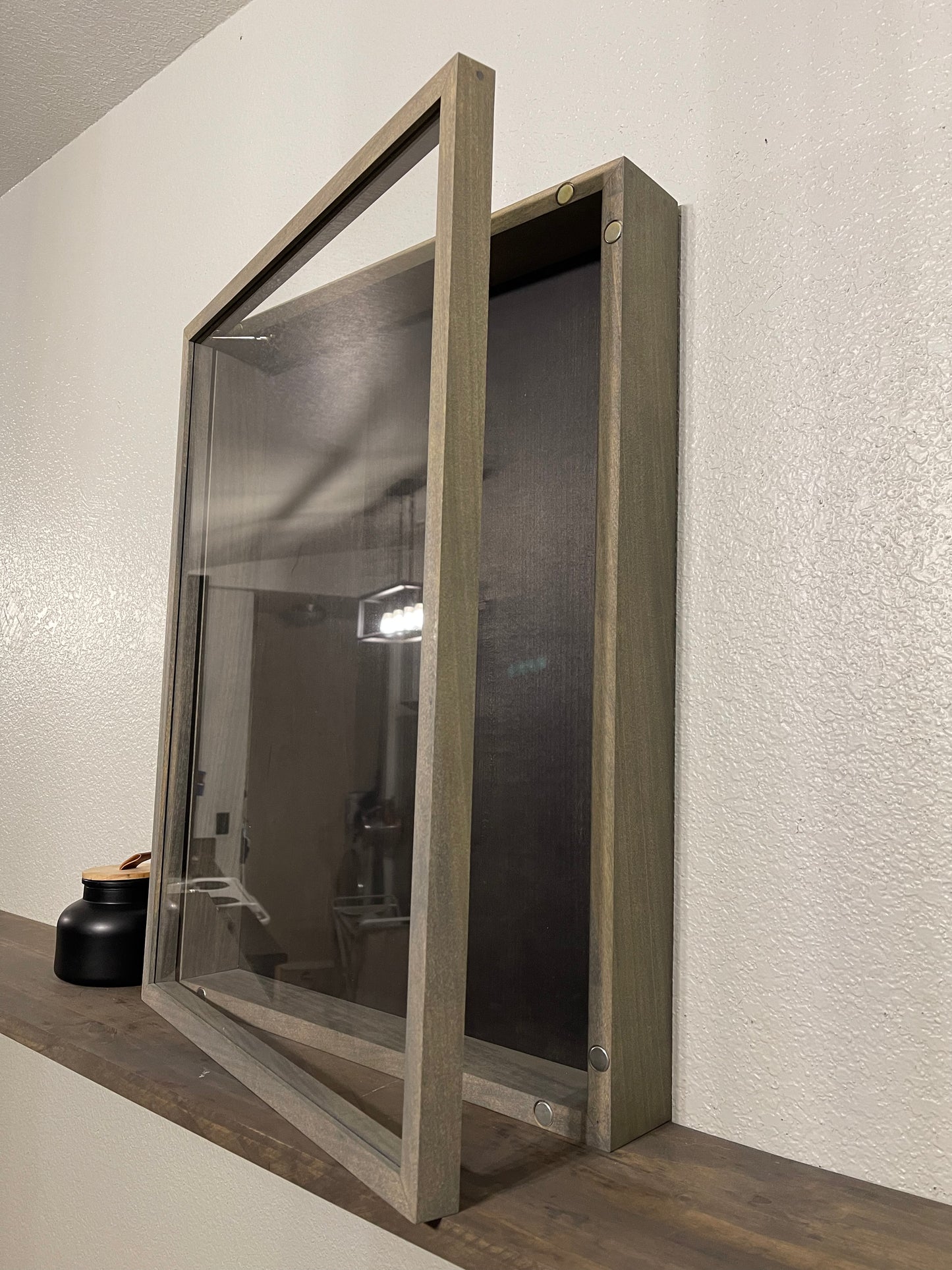 18x24x3” Shadow Box With Lid | Magnetic Closure | Classic Grey | Free Shipping
